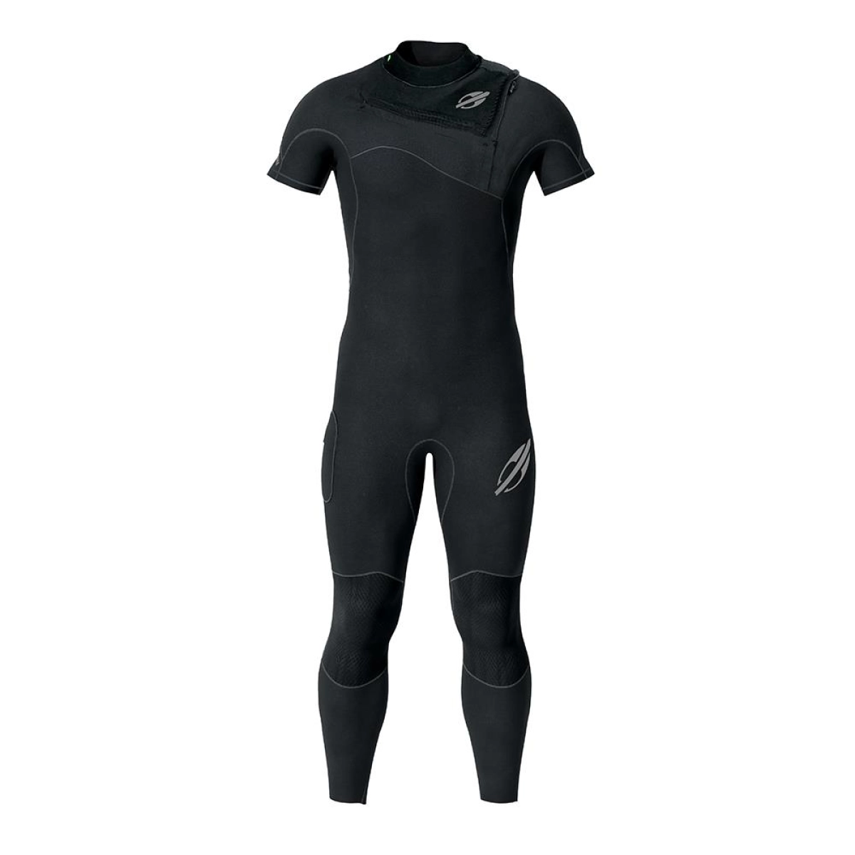 Long john manga curta chestzip 2mm masculino flexxxa pro surf