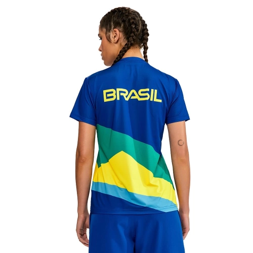 Camiseta manga curta feminina podium time brasil Mormaii
