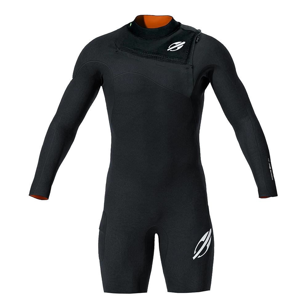 Short john manga longa chestzip 1mm masculino flexxxa pro surf