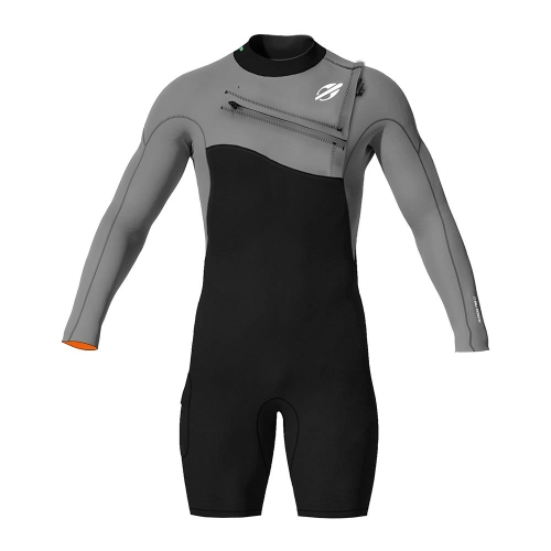 Short john manga longa chestzip 2mm masculino flexxxa pro surf