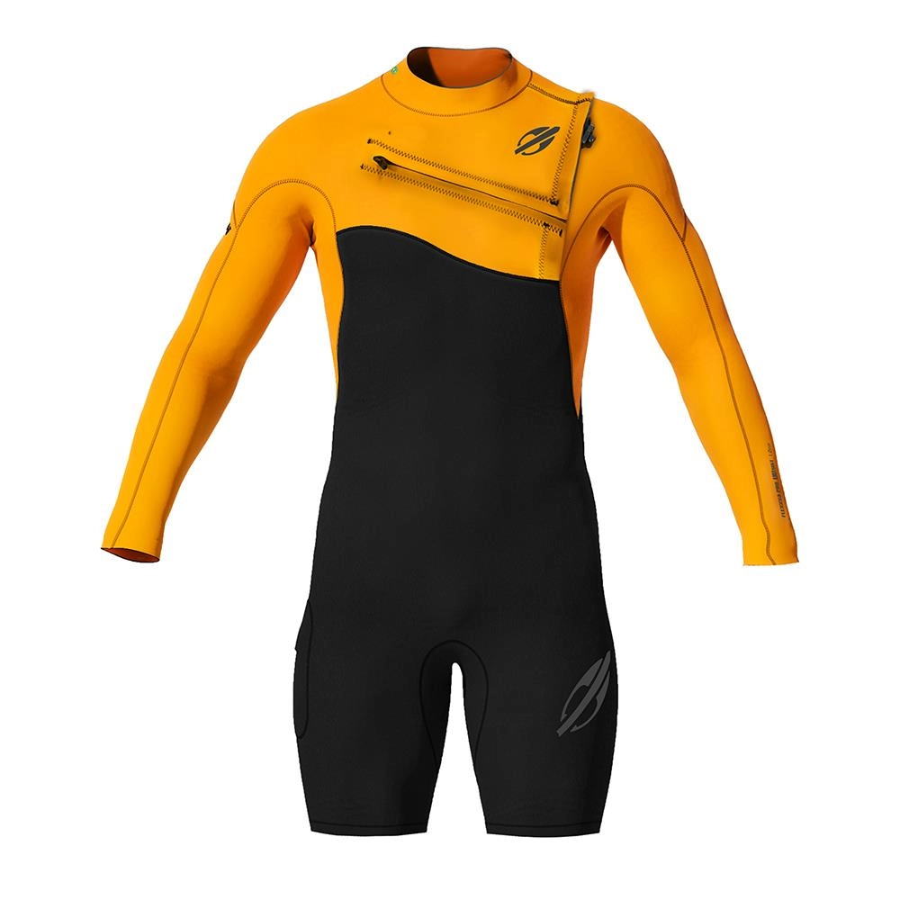 Short john manga longa chestzip 1mm masculino flexxxa pro surf